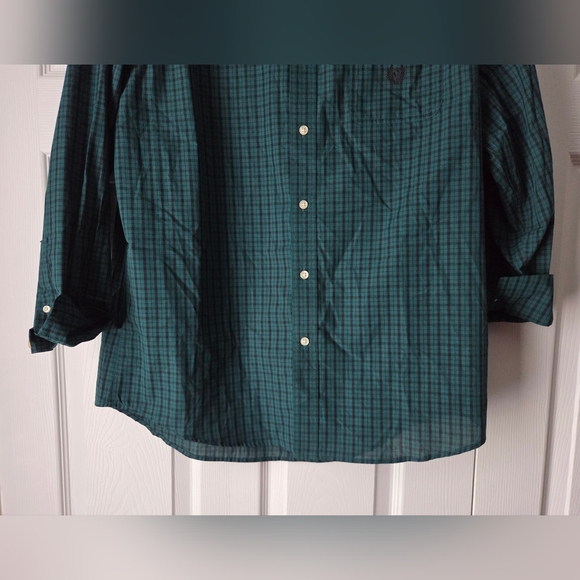 NWT Chaps Dark Green Checkered Button Down Shirt size L - Picture 4 of 10
